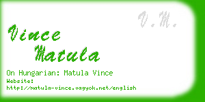 vince matula business card